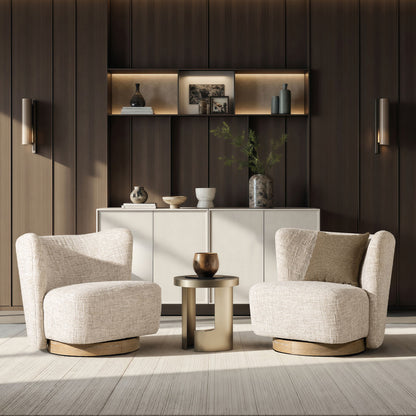 Miranda - Armless Swivel Accent Chair - Natural Gray