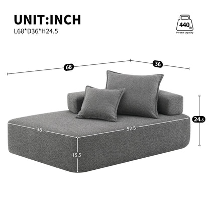 Frame For Oversized Modular U Shaped Sectional, Floor Couch Convertible Compressed Couch Spacious Foam Filled Sofa