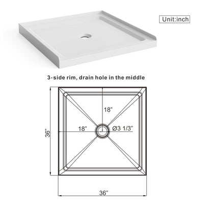 Shower Base With Centered Drain