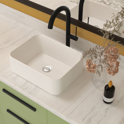 Sleek Ceramic Rectangular Vessel Bathroom Sink