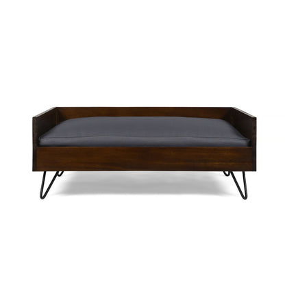 Dog Bed With Sleek Hairpin Legs - Reclaimed Oak / Iron