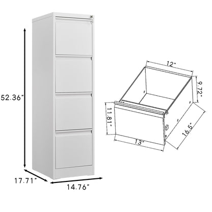 Durable Metal 3 Drawer File Cabinet With Lock For Office Storage
