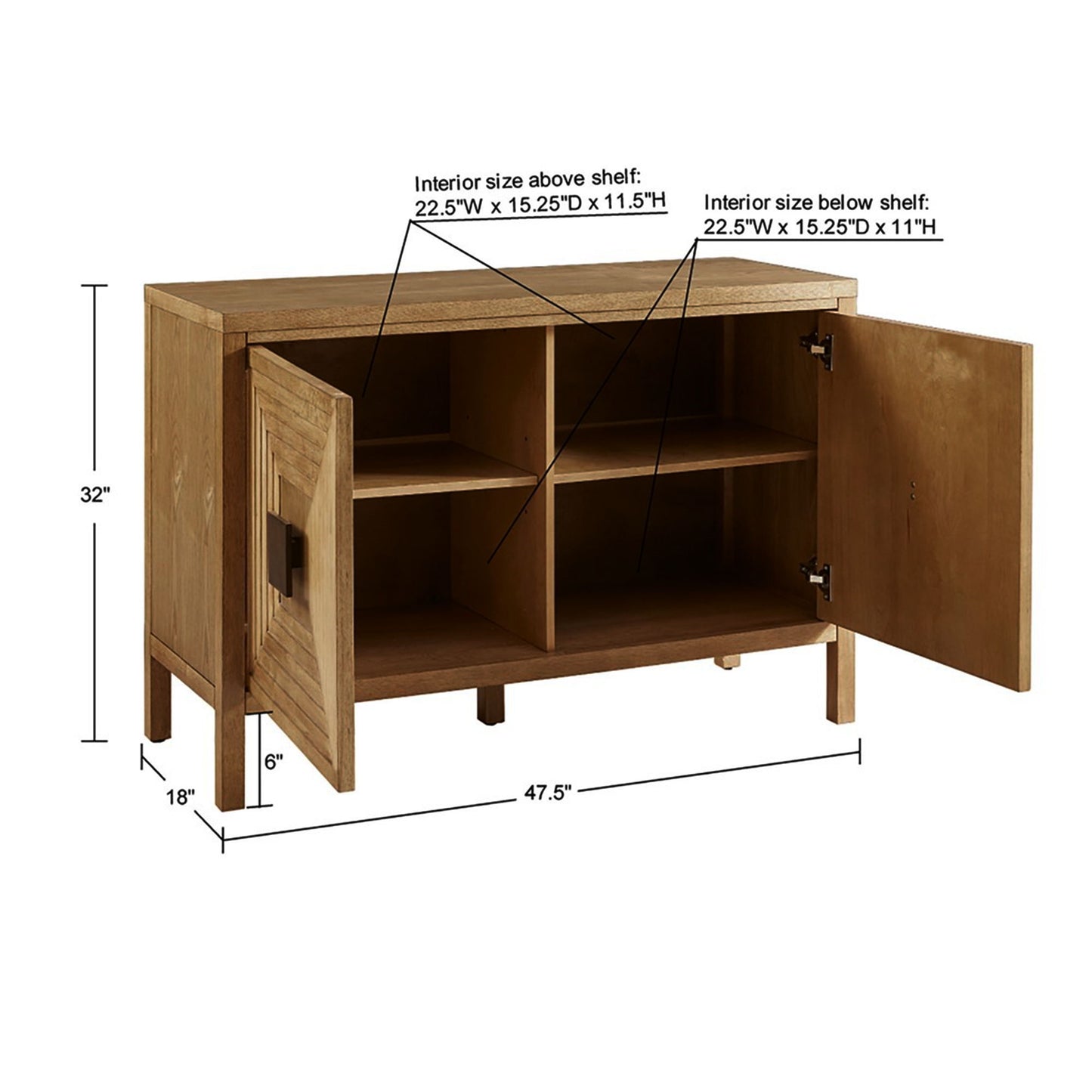 Accent Cabinet With Adjustable Shelves - Natural