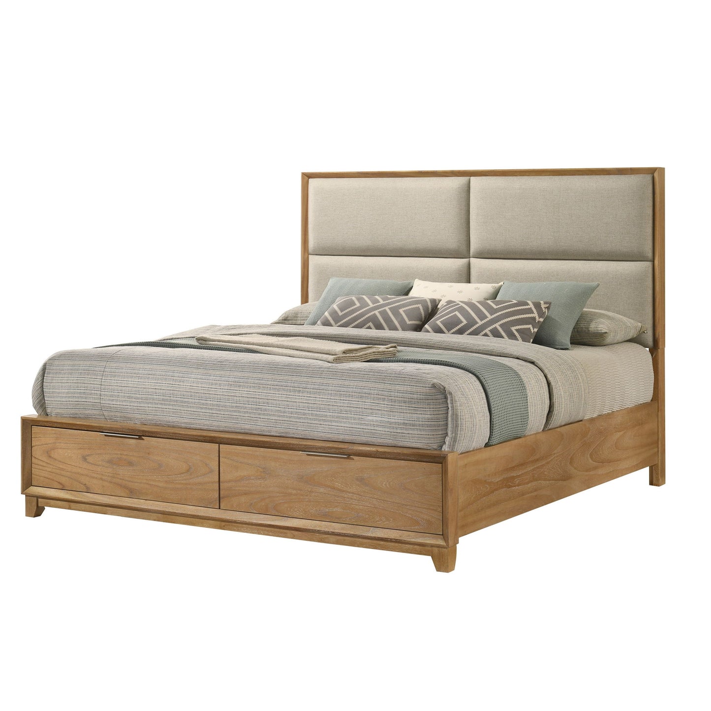 Contemporary Storage Platform Bed With Ultra Plush Headboard