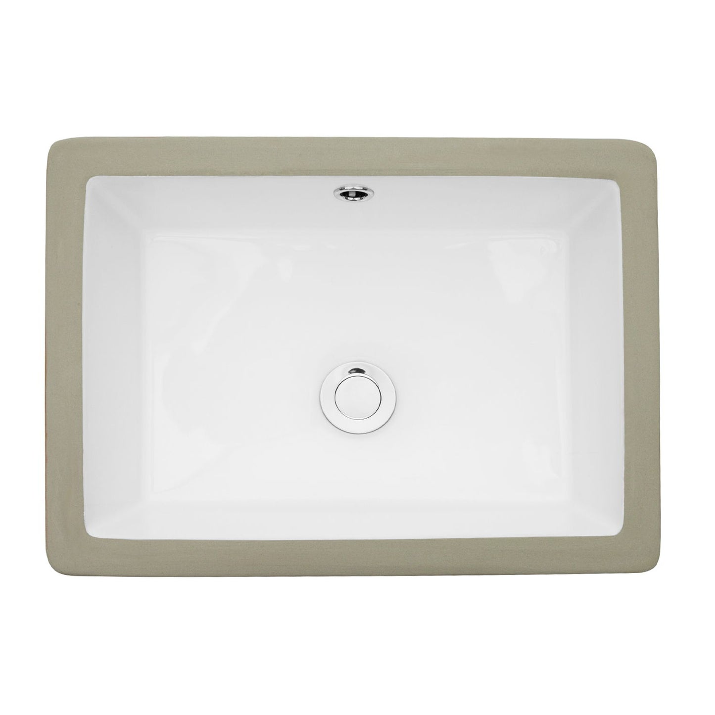 Modern Ceramic Rectangular Undermount Bathroom Sink With Overflow