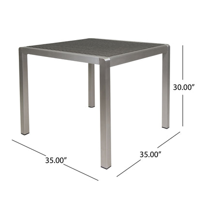Outdoor Square Dining Table With Aluminum Frame