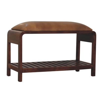 Buffalo - Slatted Square Bench - Brown
