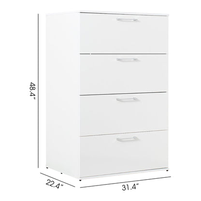 Bliss - Glossy 4 Drawer Jumbo Chest With Extra Deep Storage
