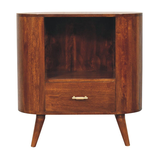 Cortez - T Bar Open Slot Cabinet - Dark Brown