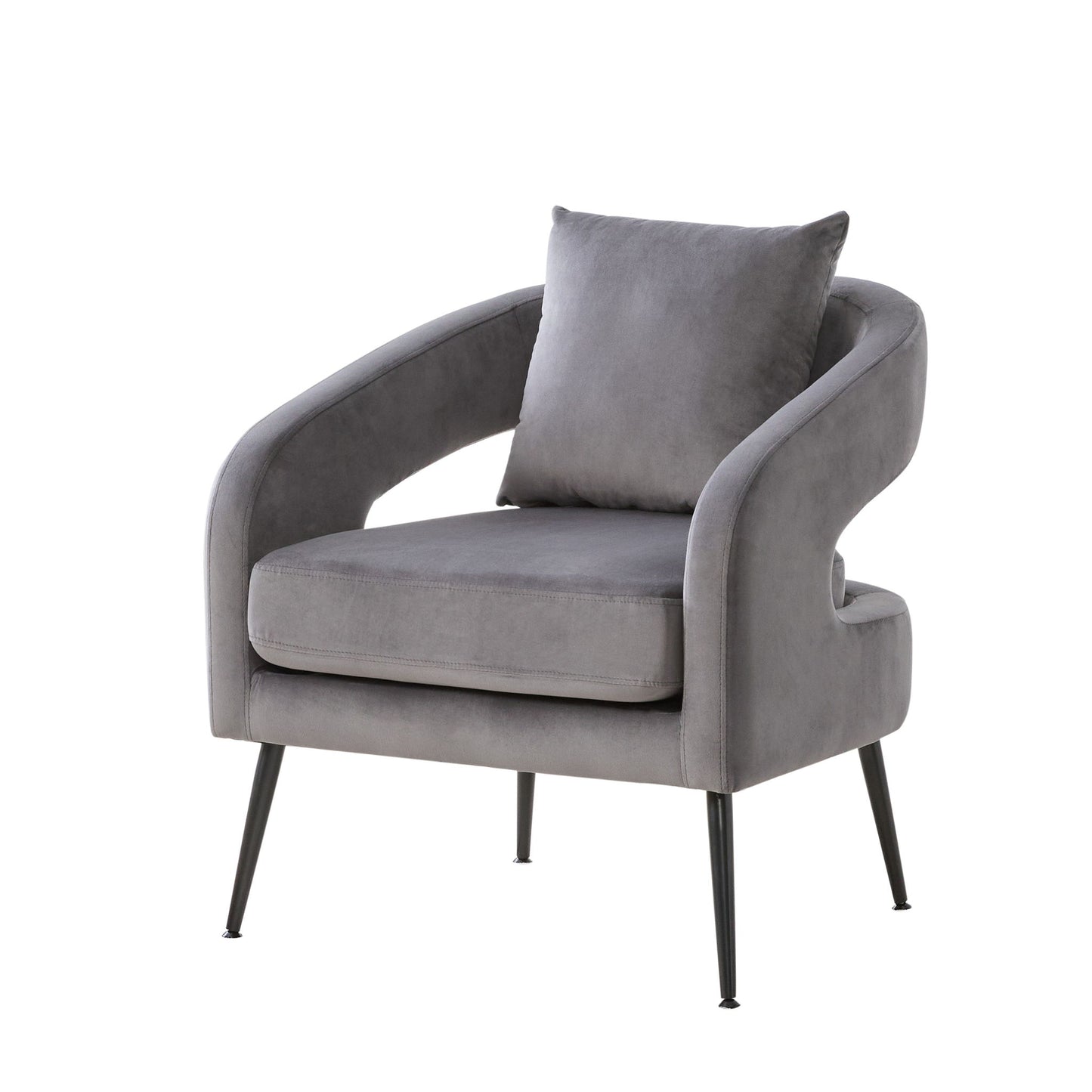 Open Back Accent Chair, Round Sofa Lounge Armchair