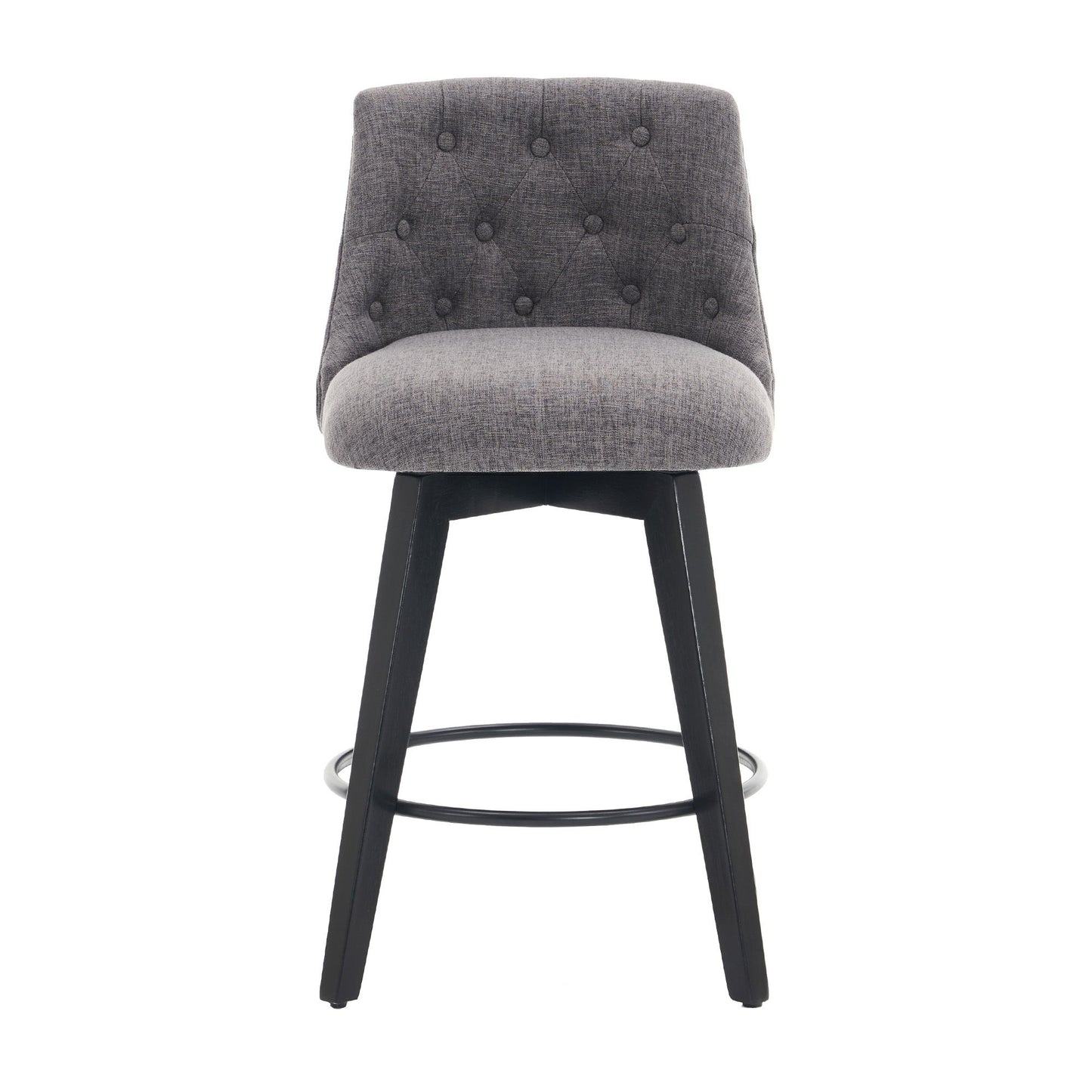 Swivel Bar Stools & Button Tufted Back (Set of 2)