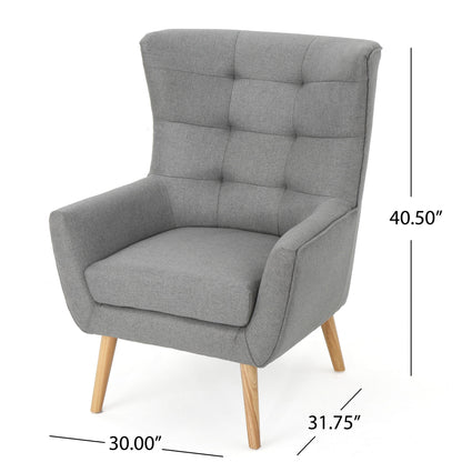 Club Chair With Rubberwood Legs