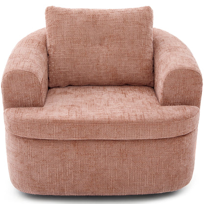 Modern Swivel Barrel Chair With Dual-Layer Cushion