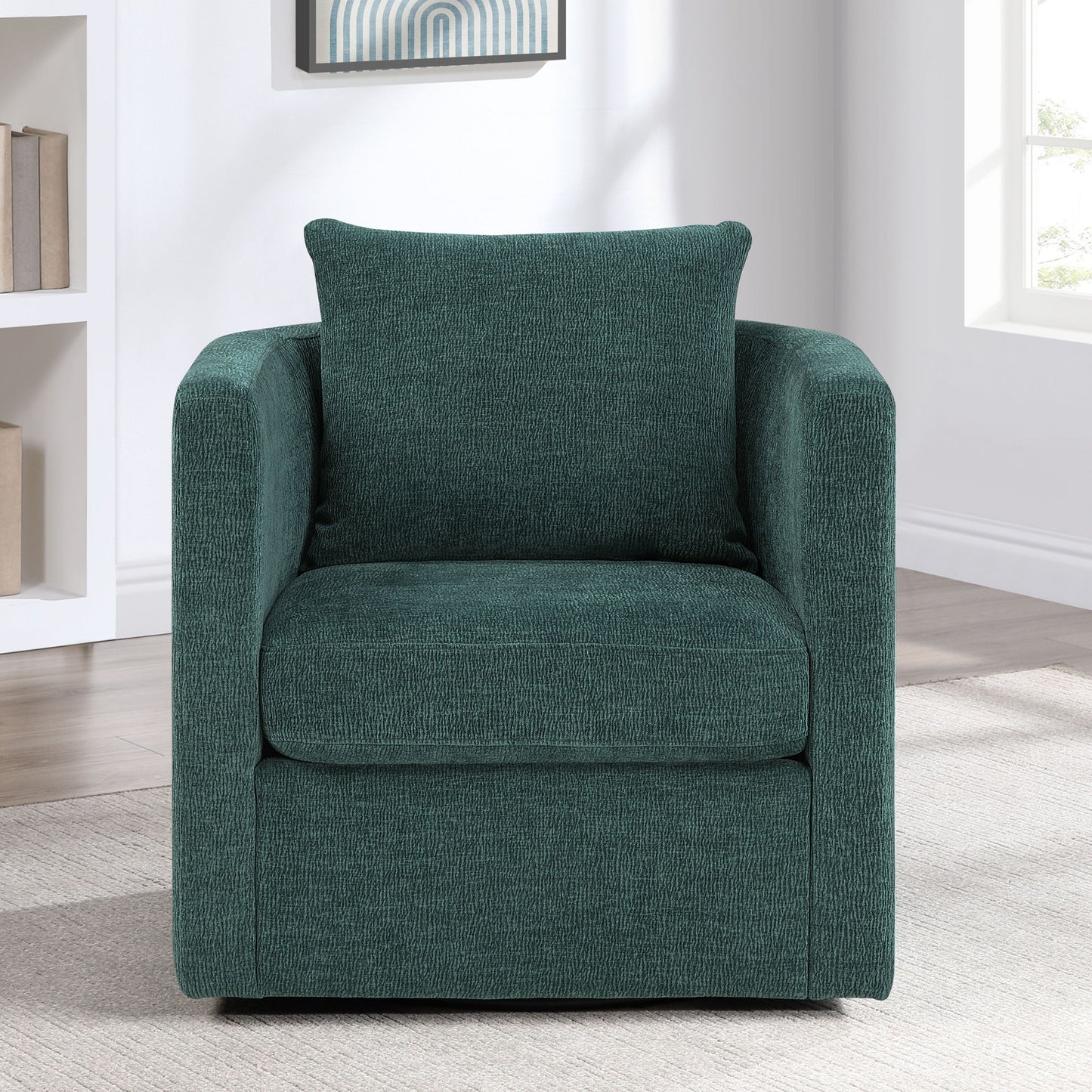 Sutton - Swivel Barrel Chair - Peacock