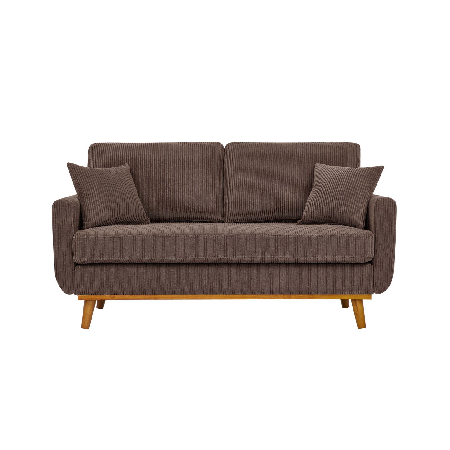 Upholstered Loveseat With Arms And Pillows