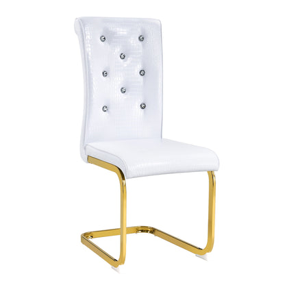 Elegant Design Alligator Skin Upholstered Dining Chairs