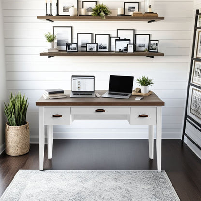 Hampton - Writing Desk - Jasmine Whitewash / Barnwood