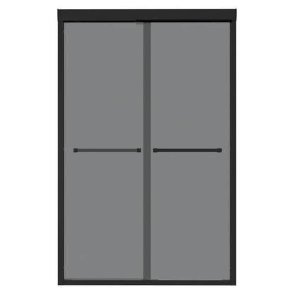 Double Sliding Glass Shower Door 8Mm Tempered Glass With Stainless Steel Frame - Matte Black