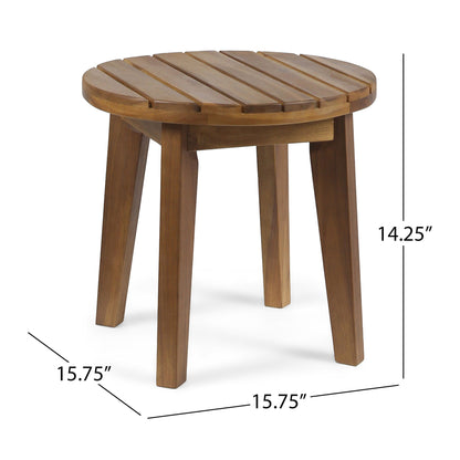 Outdoor Acacia Wood Side Table With Weather Resistance