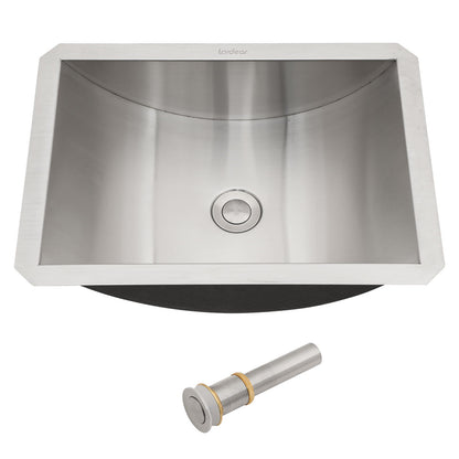 Undermount Bathroom Sink With Pop Up Drain, Durable Material, Easy Clean Nano Finish - Brushed Nickel