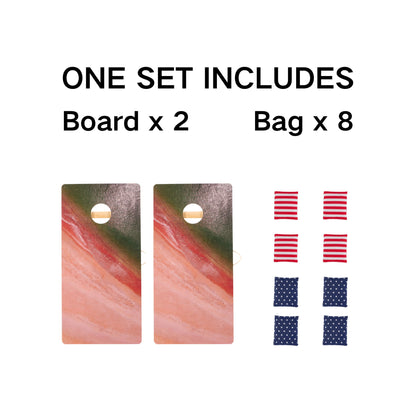 4X2 Ft Large Size Cornhole Board (Set of 2), Outdoor Game Board Set With 8 Bean Bags, Perfect For Lawn, Backyard, Beach, Park - Navy / Red / Brown