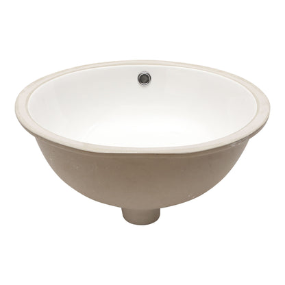 Elegant Ceramic Oval Undermount Bathroom Sink With Overflow