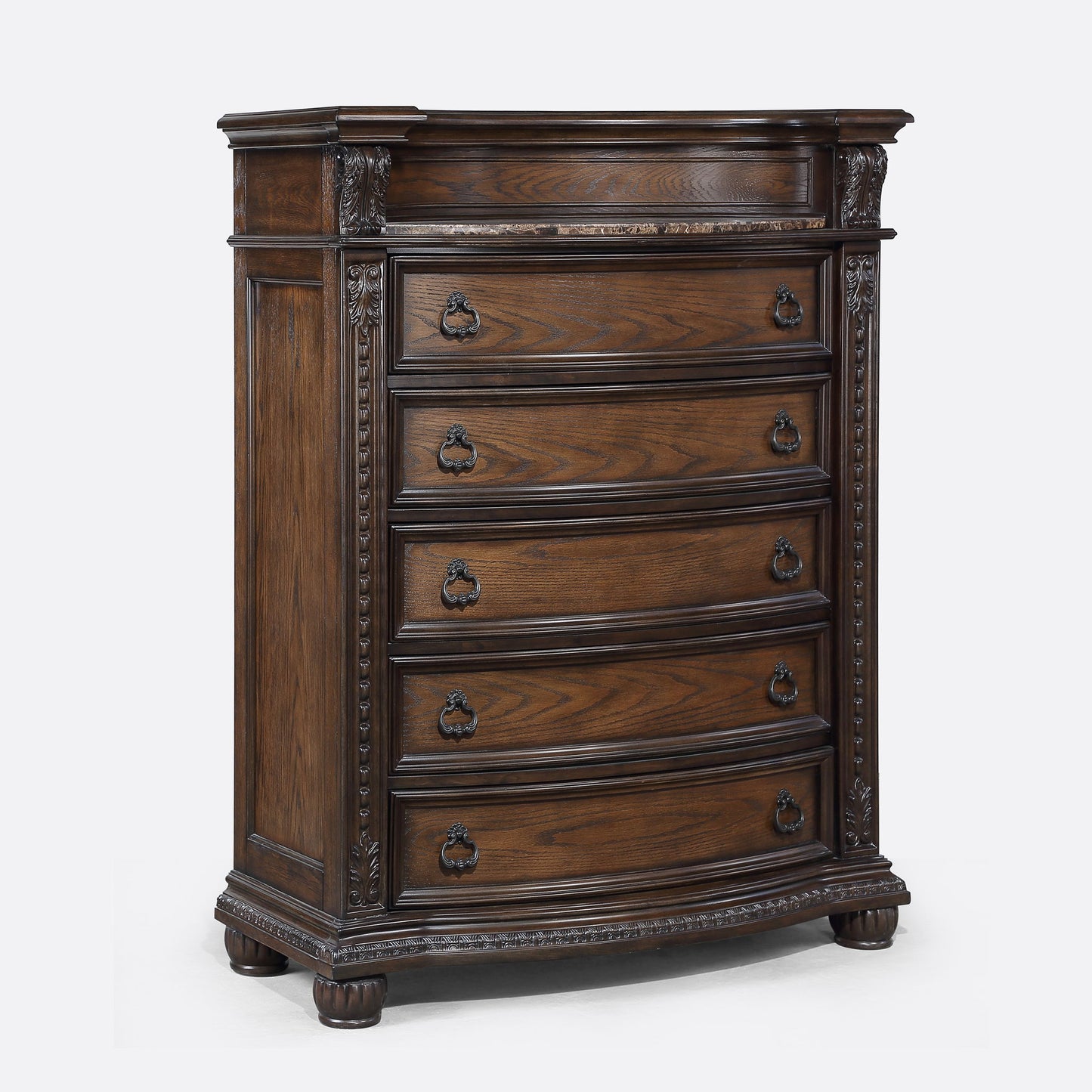 5 Drawer Tall Chest - Brown / Coffee
