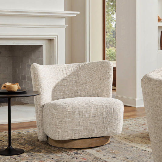 Miranda - Armless Swivel Accent Chair - Natural Gray