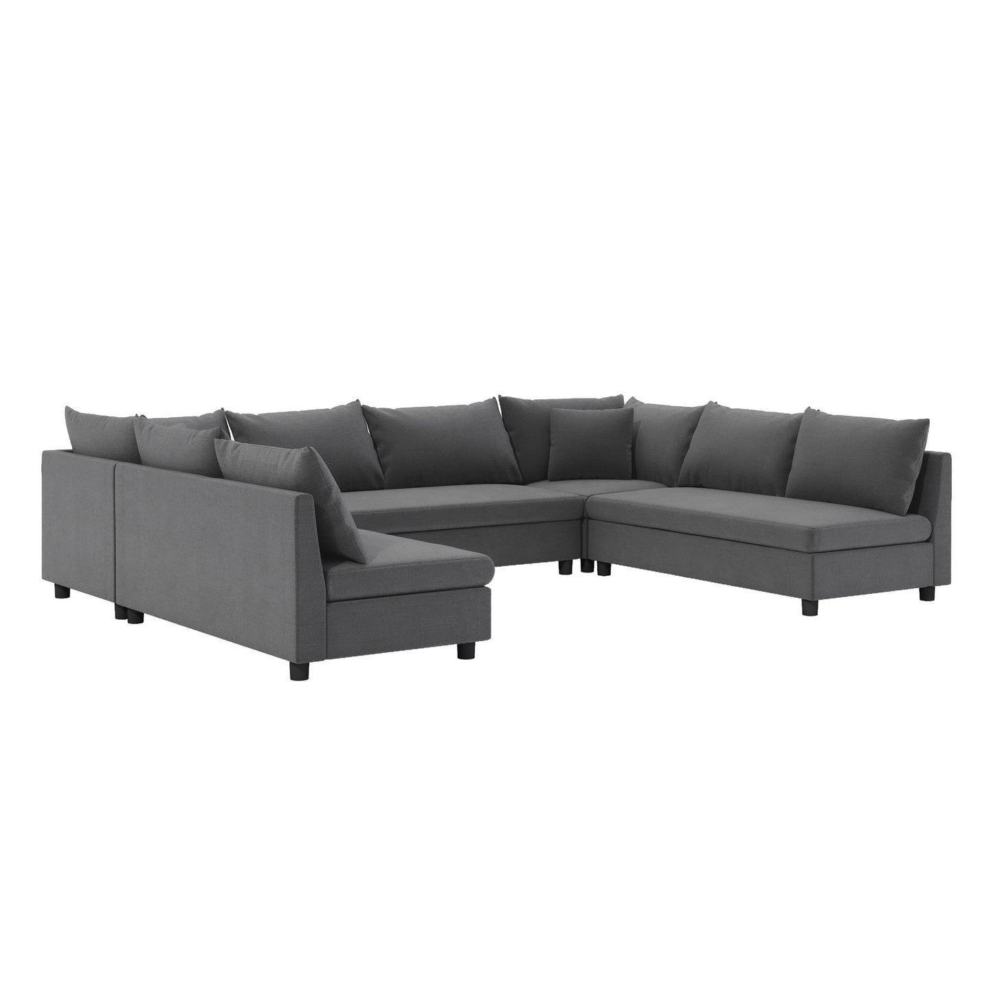 Modular Sectional Reversible U Shaped Couch Set, Free Combination Minimalist Style Oversized 8 Seat Convertible Sofa