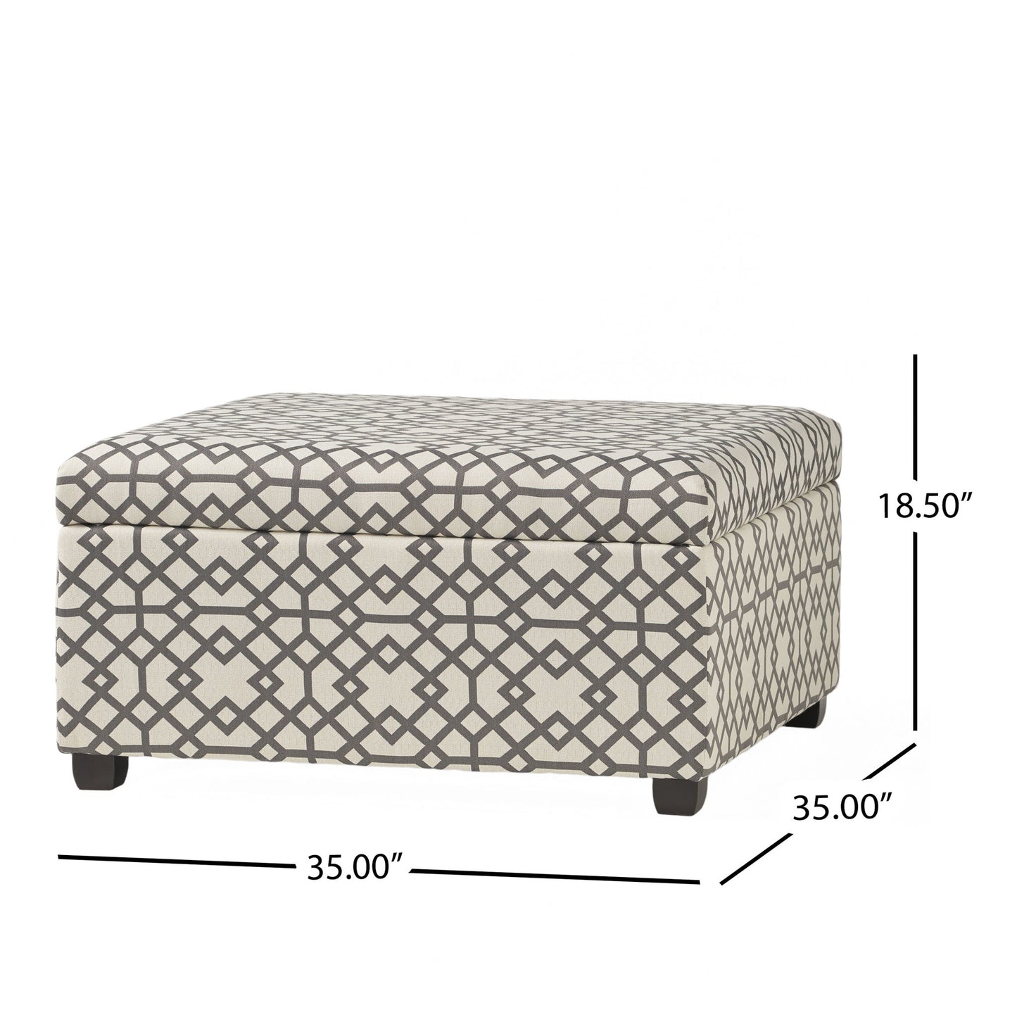 Richmond - Storage Ottoman With Unique Pattern And Ample Storage - Gray