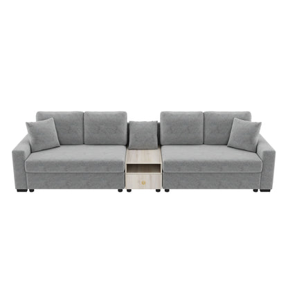 Modular Sofa Couch With Storage Armrest And Center Console