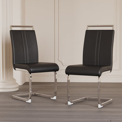 Modern Dining Chairs With Padded Seat, High Back