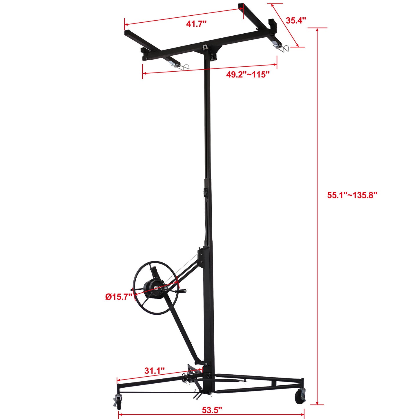 Heavy Duty Drywall Lift Panel Hoist With Adjustable Height And Safety Features