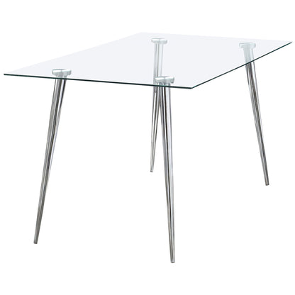 Vendas - Rectangular Glass Top Dining Table - Chrome