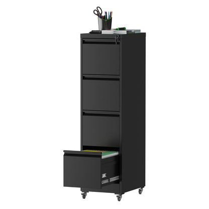 Drawer Metal Locking Vertical File Cabinet With Wheels Heavy Duty Lockable Storage