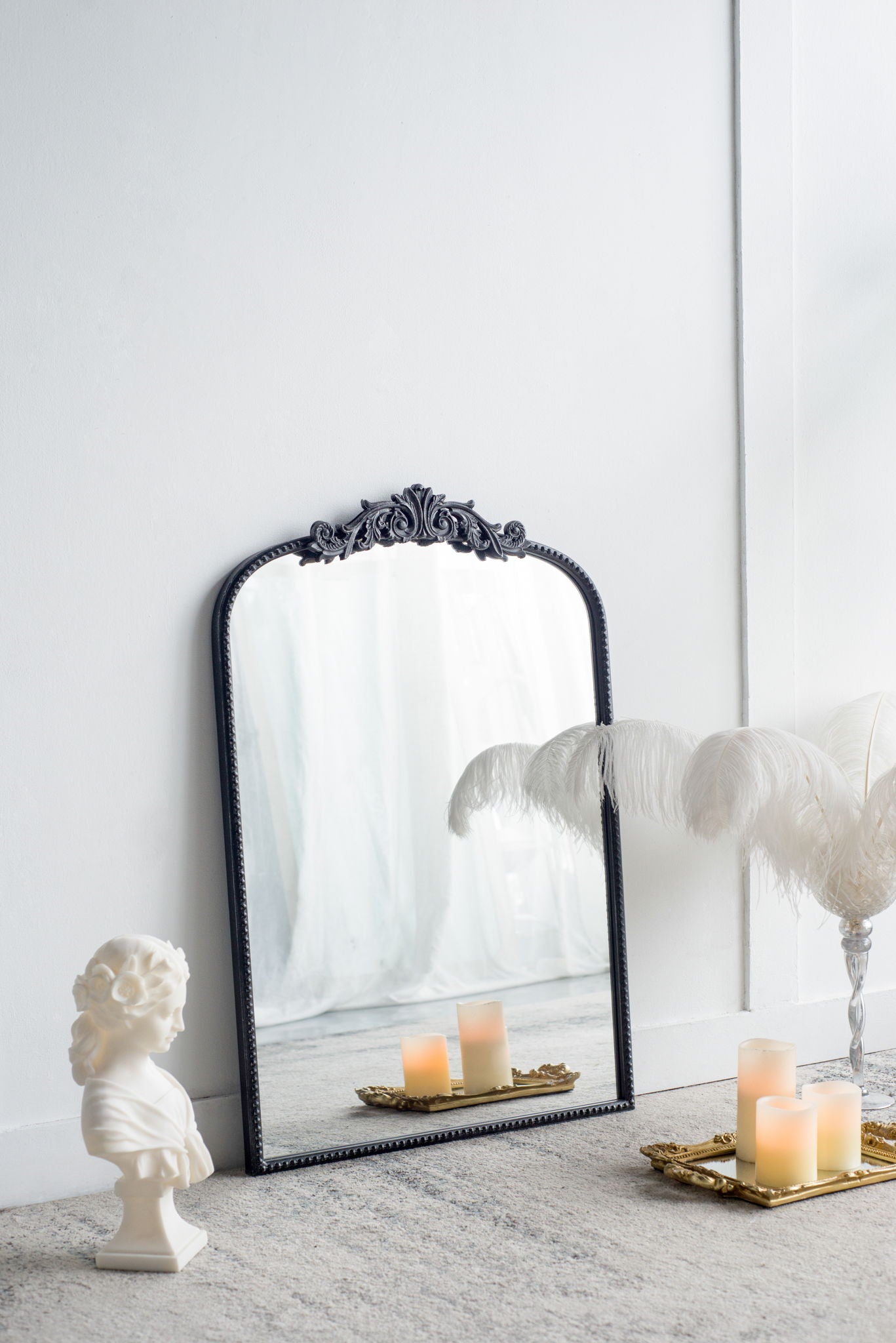 Arch Mirror, Baroque Inspired Wall Decor For Bathroom, Bedroom, Living Room