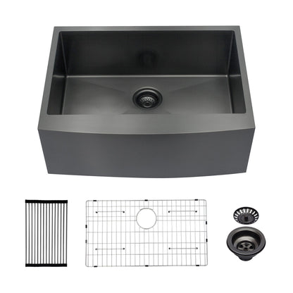 Farmhouse Kitchen Sink, Stainless Steel, Apron Front