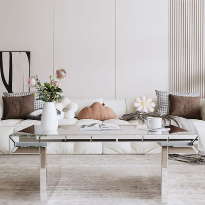 American Vintage Industrial Coffee Table, Double Tier Design