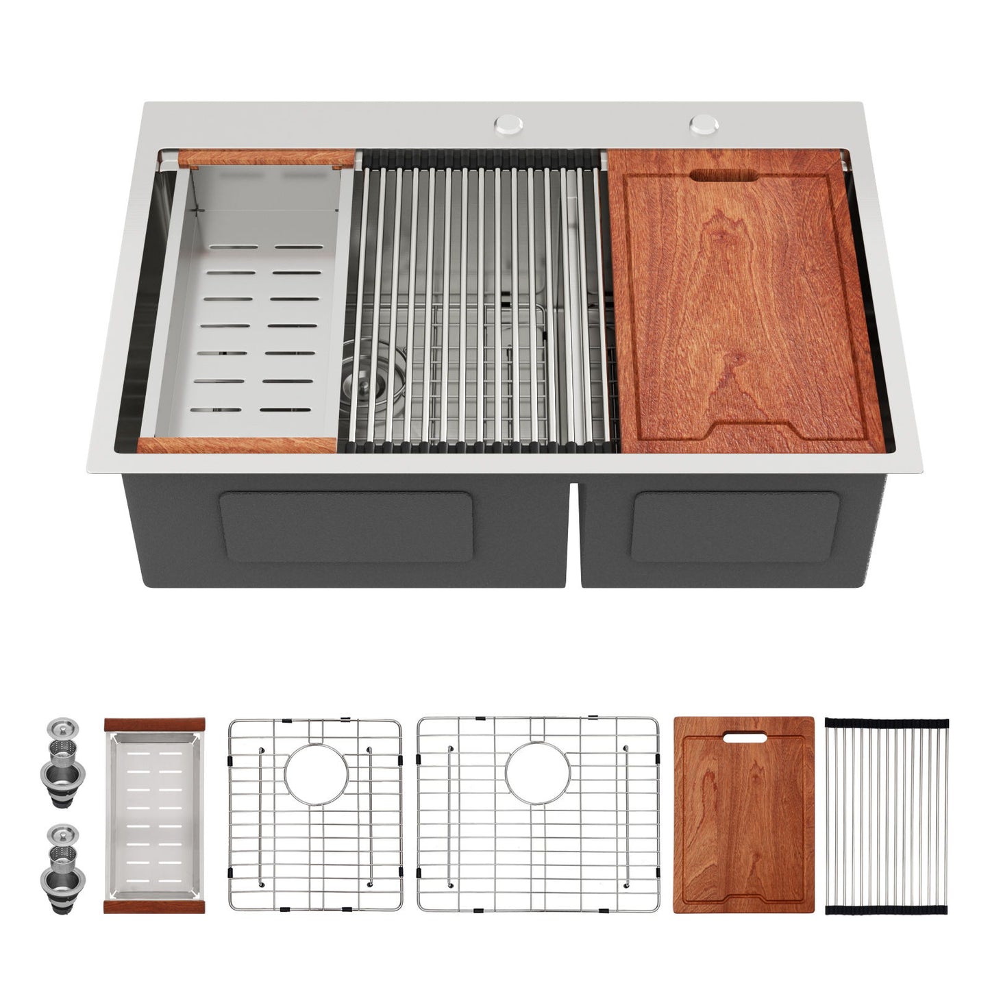 Topmount Drop In Kitchen Sink With Double Bowl Design