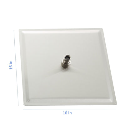 16" Square Rainfall Shower Head Fixed Wall Mount With Full Body Coverage & Self Cleaning Silicone Nozzles