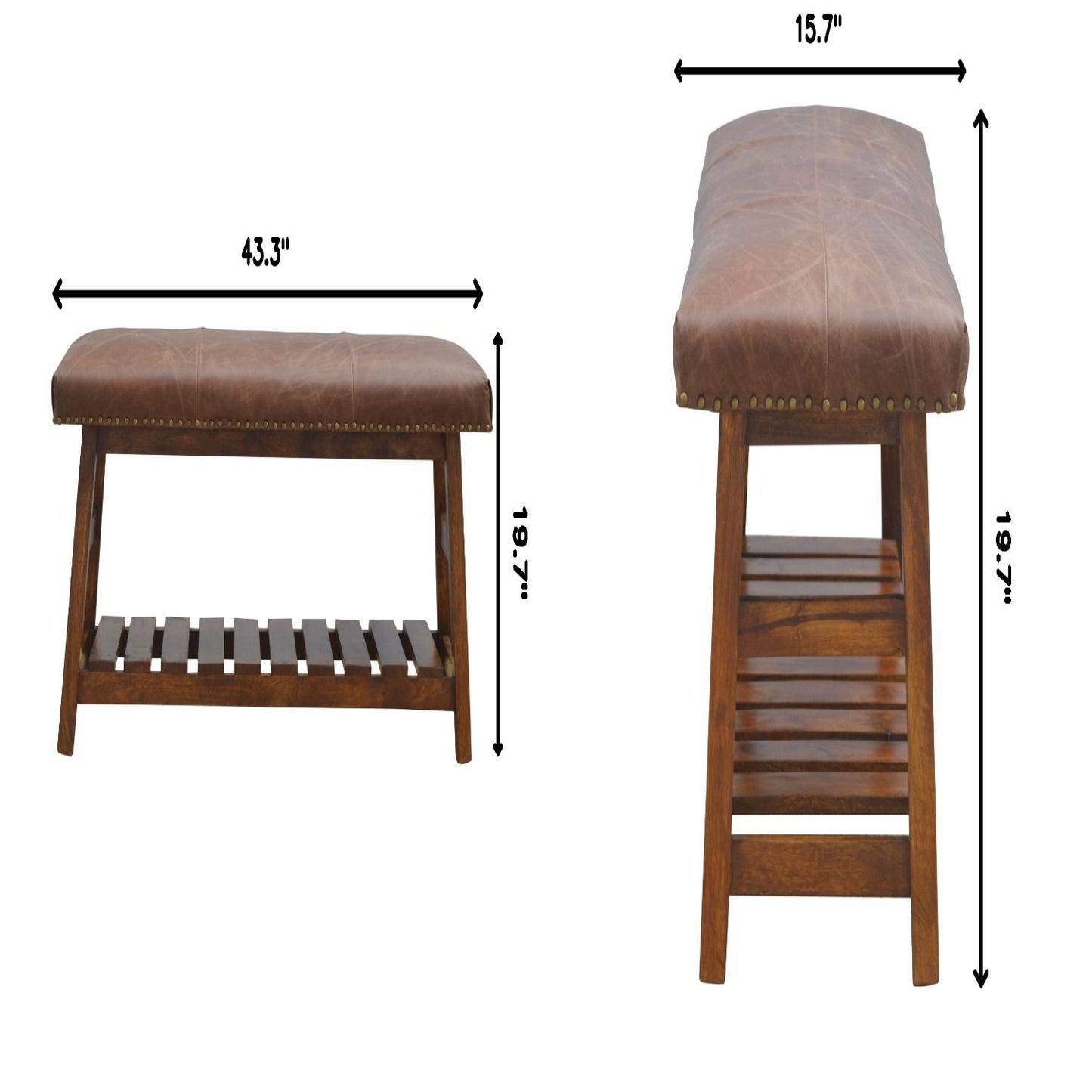 Buffalo - Hide Hallway Bench - Brown