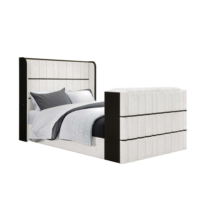 Isaiah - Bed With TV Lift-LED Speakers And Fireplace