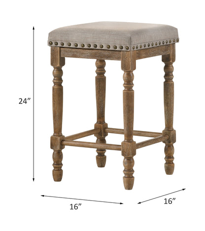 Farsiris - Weathered Counter Height Stool (Set 2) - Beige