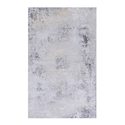 Maval - 6' X 9' Washable Area Rug - Gray / Gold