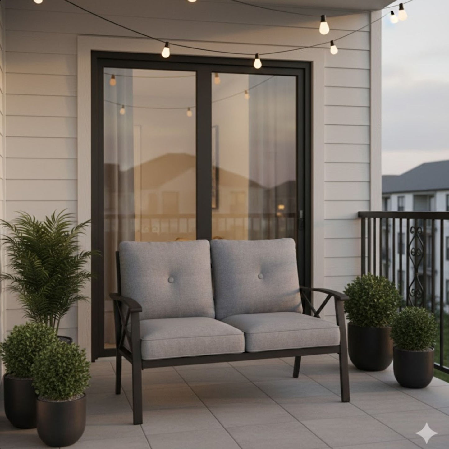 All-Weather Loveseat 2 Seats Sofa With Cushions