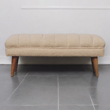Boucle Puffer Bench - Beige