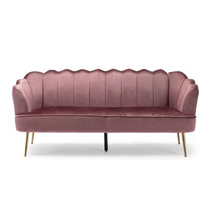 Modern Glam 3 Seater Sofa With Velvet Texture