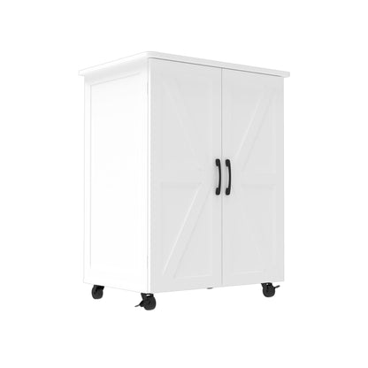 Exquisite Craftsmanship Rice Door Storage Cabinet, Large Capacity - White