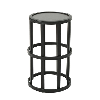 Outdoor Powder Coated Side Table - Gray