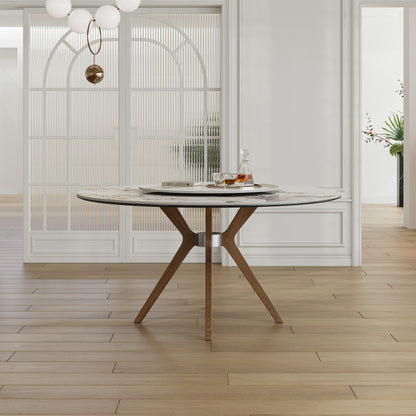 Dining Table With 35" Turntable - White